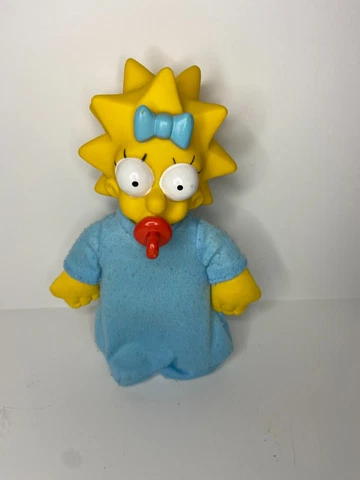 Vintage The Simpsons Maggie Simpson Plush Figure Doll 7" Tall Burger King 1990 Cover