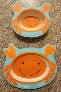 Carlos The Crab Plate & Bowl Set By Tiny Footprints Perfect for Toddlers, Babies - Picture 1 of 3