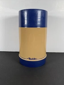 Vintage 1970's Wide Mouth Aladdin Thermos Cup #240 Navy Blue and Tan - Picture 1 of 7