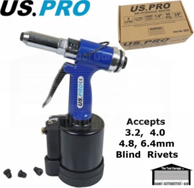 US PRO Tools Air Hydraulic Pop Riveter Rivet Riveting Gun Set NEW 8226 - Image 1 of 3