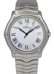 Ebel Sport Classic Wave Steel Silver Roman Dial 37mm Quartz Watch 9187151 - Picture 1 of 8