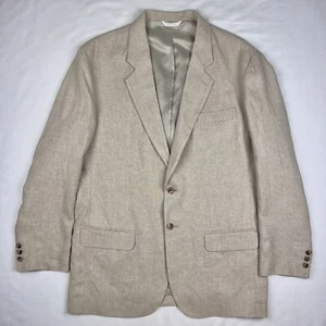 Perry Ellis 42 Beige Linen Blend Blazer Jacket Sport Coat - Picture 1 of 9