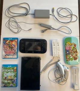 Nintendo Wii U 32GB Deluxe Console W/Gamepad Black, 2 games, 2 controllers, Used - Picture 1 of 13