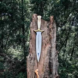 Custom Dolchmesser mit Hirschgeweihgriff, Premium Double Edge Messer, Fairbair - Bild 1 von 9