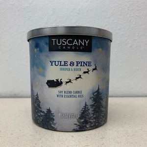 Candela Toscana 12 oz Natale Yule e pino miscela di soia oli essenziali profumati vintage - Foto 1 di 5