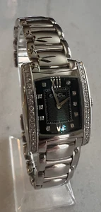 EBEL Brasilia Ladies 34 Diamond Bezel, 10 Diamond Black Dial Quartz Watch - Picture 1 of 12