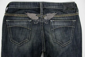 Robin's Jean Marilyn mini detalle de tachuelas alas bordadas plateadas - talla 27 para mujer - Imagen 1 de 9