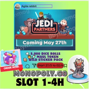 Monopoly.Go 🔥Partner Event -JEDI-🔥 Slot- 1H 4H - Full ⭐AUD⭐ - Picture 1 of 1