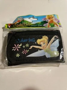 DISNEY TINKER BELL FAIRY Authentic Licensed Children Trifold Wallet - BLACK New - Picture 1 of 5