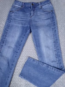 Joe's Jeans Girls Size 12 High Waist 24x24 Skinny Jean Med Wash Raw Hem Stretch - Picture 1 of 9