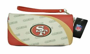 San Francisco 49ers Womans Curved Zip Wallet Organizer With Detachable Strap - Picture 1 of 3