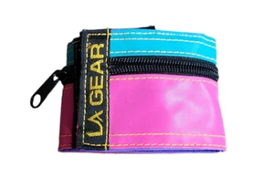 Vintage LA Gear Wrist Band Zippered Wallet Pink/ Green Hook & Loop Closure - Picture 1 of 6