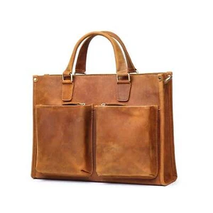 Handmade Crazy Horse Leather Messenger Bag - Picture 1 of 5