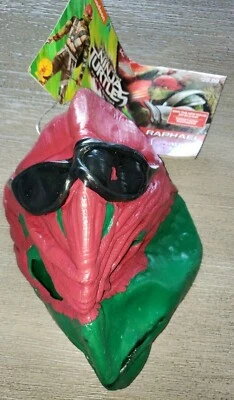 teen boys men NINJA TURTLE MASK ages 14 up NEW NWT NICKELODEON RAPHAEL RED @@ - Image 1 of 2