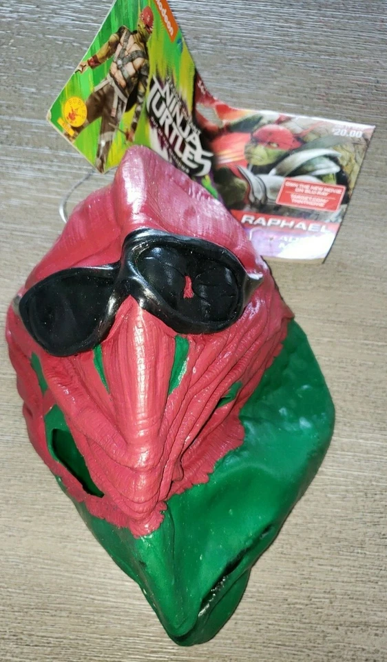 teen boys men NINJA TURTLE MASK ages 14 up NEW NWT NICKELODEON RAPHAEL RED @@ - Image 1 of 2
