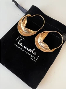 Fulani gold-plated earrings, large hoops, gold large Celine hoop earrings - Picture 1 of 12
