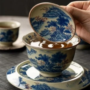 160ml Gaiwan Tea Landscape Chinese Ceramic Opening Gaiwan For Tea Tureen Teaware - Bild 1 von 6
