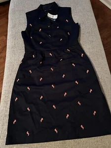 Brooks Brothers Navy Blue Embroidered Bird Dress Sleeveless Sz 4 NWT $130 MSRP - Picture 1 of 6