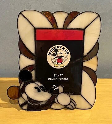 "Marco de fotos de vitral Mickey & Co Dale Tiffany 5"" X 7"" nuevo" Foto 1 de 3