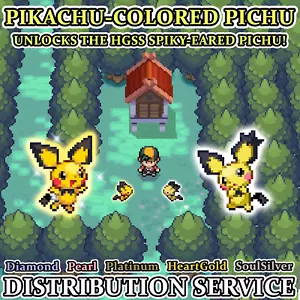 Pokemon Shiny Pikachu Colored Pichu Spiky Eared Pichu Event Distribution Service - Picture 1 of 24