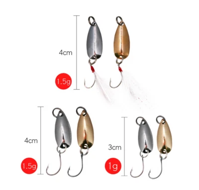 25Pcs Micro Metal Jig Spoon Fishing Lures Bass Trout Fishing Tackle Size 1g/1.5g - Image 1 of 4