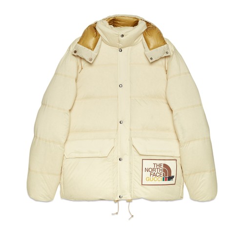 Autentica giacca da uomo The North Face X Gucci Sand Ripstop Down Coat Nuovo
