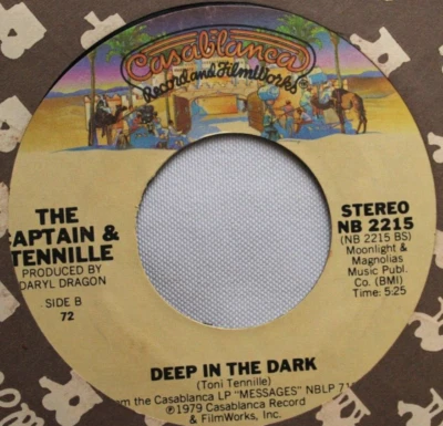 THE CAPTAIN & TENNILLE DEEP IN THE DARK / ONE MORE TIME 45 7" VINYL RECORD VG+ - Image 1 of 4