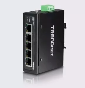 TRENDnet 5-Port Hardened Industrial Gigabit DIN-Rail Switch, 10 Gbps... - Picture 1 of 7