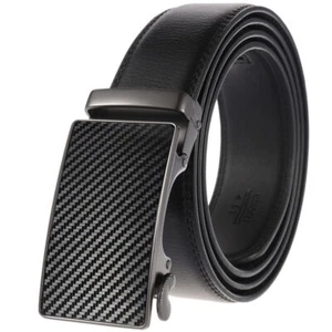 Classic Men's Real Leather Belt Automatic Buckle Waist Strap Black Brown Jeans - Bild 1 von 9