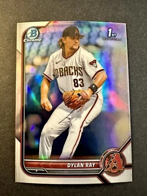 2022 Bowman Chrome Draft Dylan Ray 1st Refractor Card Diamondbacks - Image 1 of 2