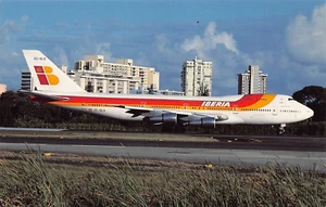Airline Postcard IBERIA AIRLINES Boeing 747-256B EC-DLD c/n 22455-515 - Picture 1 of 2