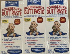 3 Boudreaux's Pasta de glúteos Piel sensible Pañal Erupción Crema Ungüento Zinc - Imagen 1 de 4