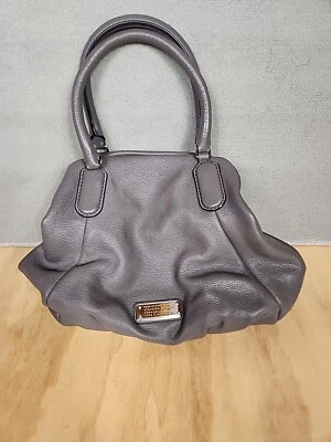 Marc Jacobs Electro Q Fran Pebbled Leather Satchel Bag in Slate Gray  - Image 1 of 4