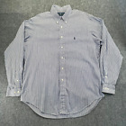 Vintage Ralph Lauren Yarmouth Shirt Herren 16,5 (36-37) blau gestreift Pinpoint Oxford