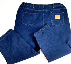 Duke Haband Classic Fit Men's Size 46S Ins 28 Jeans Dark Blue Flex Waist Cotton - Picture 1 of 12