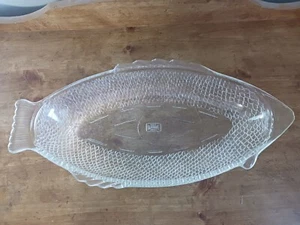 Plato de pescado de vidrio transparente vintage - Glasbake 4141 - Imagen 1 de 8