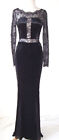 BLUMARINE Black Velvet Lace Cut Out Sheer Panel Dress Gown 40 4