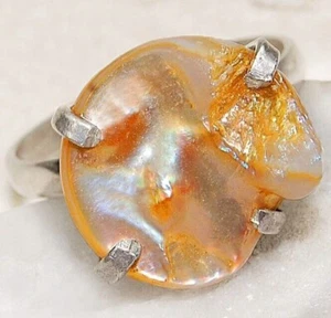 Natural Mother Of Pearl 925 Solid Sterling Silver Ring Jewelry Sz 8 @B17-1 - Picture 1 of 2