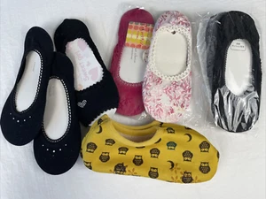 Lot of 9 Women's no show lace socks and slippers black rhinestone, pink Size 7/8 - Picture 1 of 10