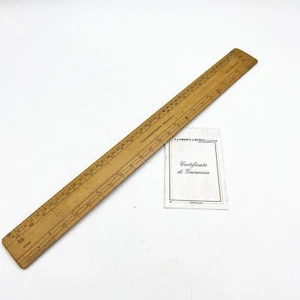 Antica riga righello inglese vintage in legno da scrivania per disegno Anni '70 - Picture 1 of 7