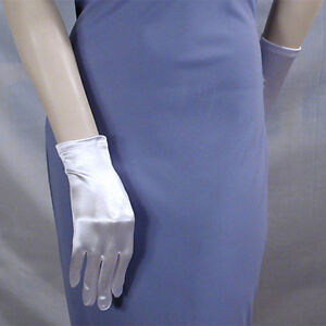 Wrist Length Shortie Satin Stretch Gloves 39 Colors Prom Formal Wedding - G176