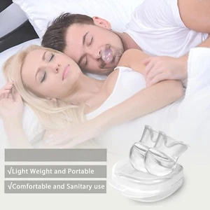 2PCS-Anti Snoring Tongue Device Sleep Apnea Aid Stop Snore Sleeve Aone Silicone - Picture 1 of 7
