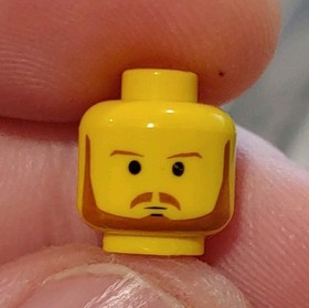 LEGO 1990s Minifigure Head Yellow Qui-Gon Jinn Jedi 3626bps9 7161 7101 7171 7121
