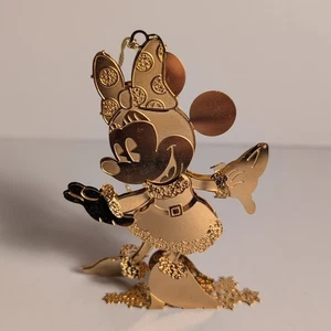 Minnie Mouse Danbury Mint Disney Gold Finished Christmas Present Ornament - Picture 1 of 6