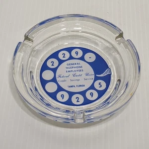 Vtg General Telephone Employees GTE Federal Credit Union Tampa FL Ashtray Advert - Picture 1 of 16
