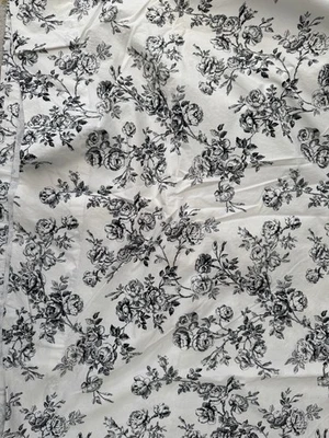 Lauren Ralph Lauren Cottage Hill Negro Blanco Floral Tamaño Completo Sábana Plana Solo Foto 1 de 4