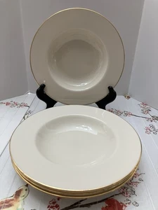 Lenox Special Beige Cream Rimmed Soup Bowl Gold Trim Edges 8 3/8” Made In USA - Picture 1 of 7
