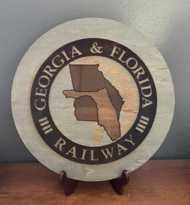 Georgia und Florida Eisenbahn Lasergravur 14 Zoll rundes Schild - Bild 1 von 1