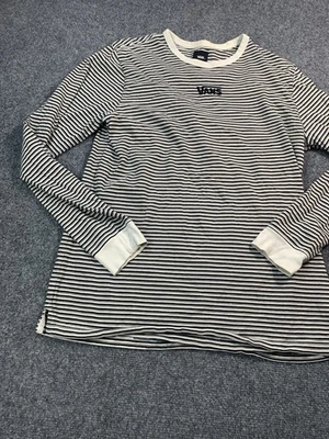 Camisa Vans Para Hombre Mediana Gris Rayas Manga Larga Cuello Redondo Informal Foto 1 de 4