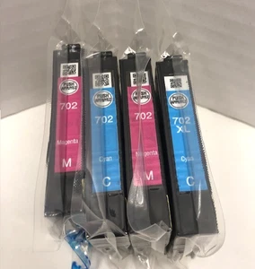 Epson 702 Genuine Ink Cartridges 2 Magenta/2 Cyan NO BOX - NEW/SEALED! - Bild 1 von 2